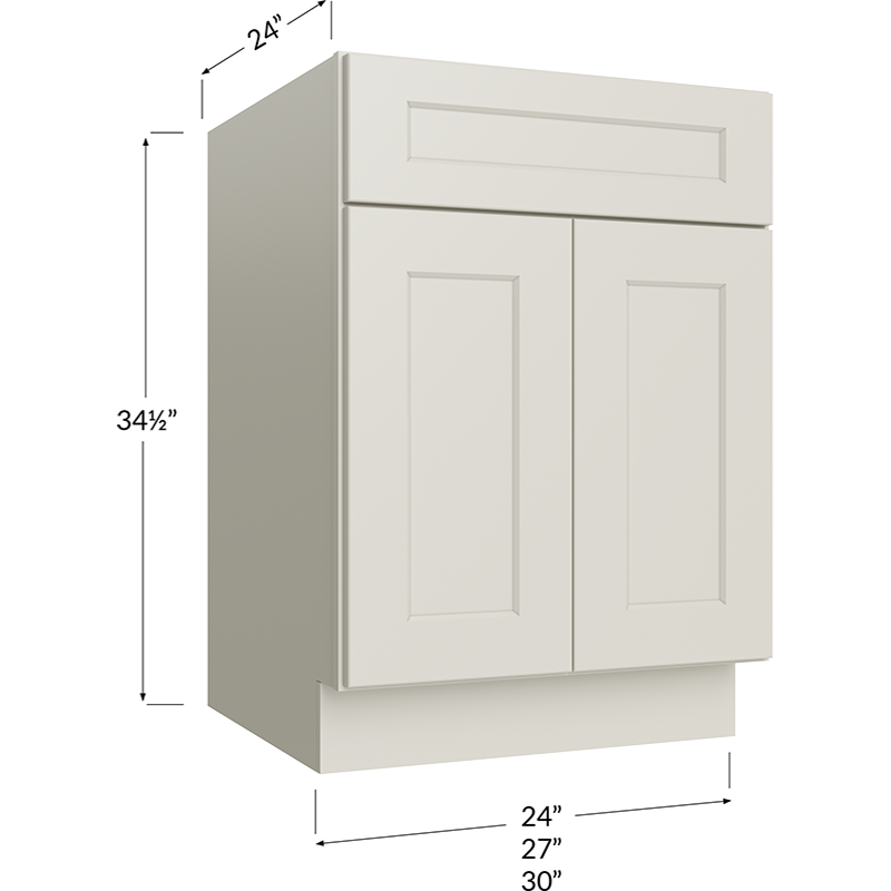 Base Cabinet - 30W x 34-1/2H x 24D 2 Doors, 1 Drawer, 1 Shelf