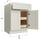 Two Rollout Shelf Base Cabinet - 24W x 34-1/2H x 24D - 2 Doors, 1 Drawer, 2 Roll Out Shelf