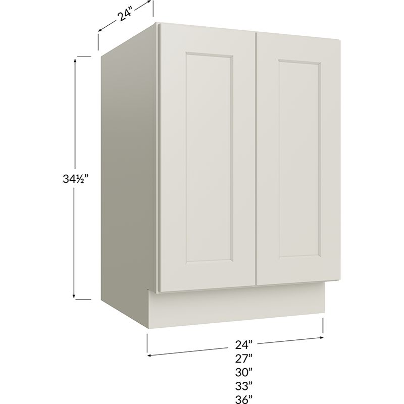 Full Height Door Base Cabinet - 24W x 34-1/2H x 24D - 2 Doors, 1 Shelf