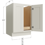 Full Height Door One Rollout Shelf Base Cabinet - 24W x 34-1/2H x 24D - 2 Doors, 1 Roll Out Shelf