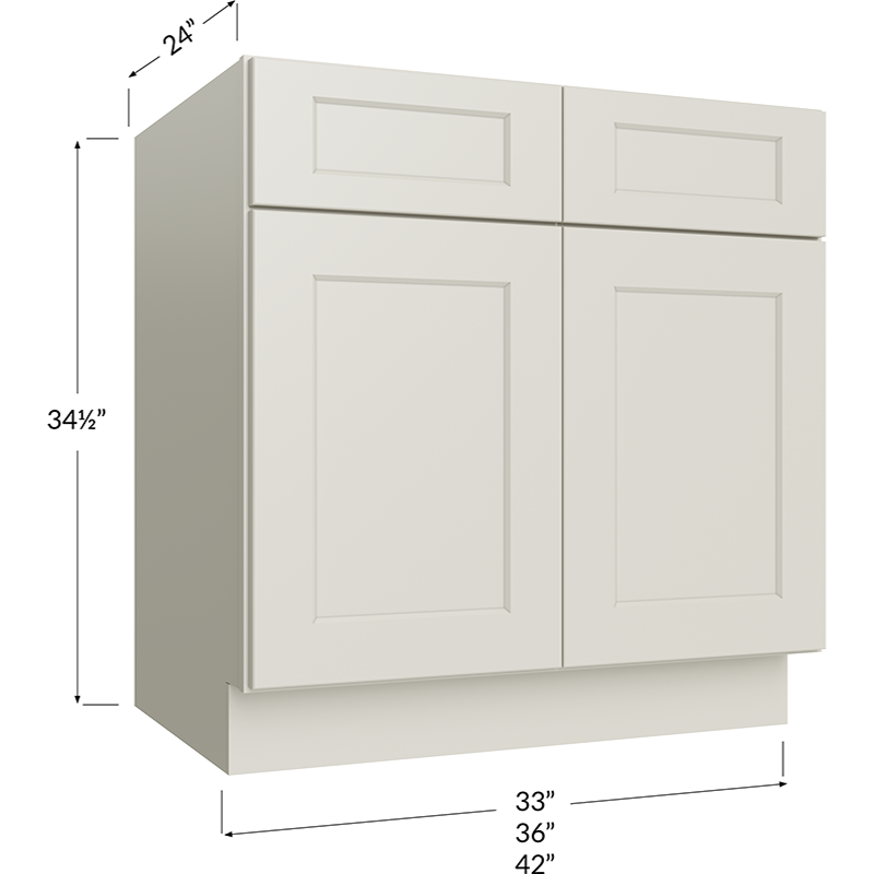 Base Cabinet - 33W x 34-1/2H x 24D 2 Doors, 1 Drawer, 1 Shelf