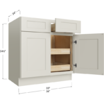 Two Rollout Shelf Base Cabinet - 33W x 34-1/2H x 24D - 2 Doors, 2 Drawer, 2 Roll Out Shelf