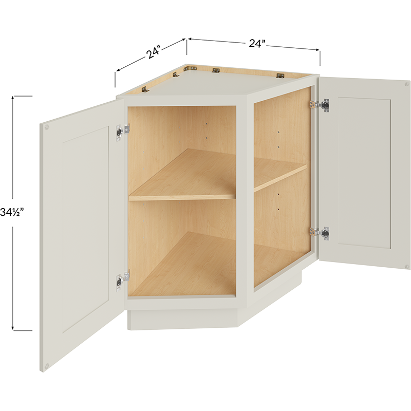 Base End Cabinet - 24W x 34-1/2H x 24D - 2 Doors, 2 Shelves