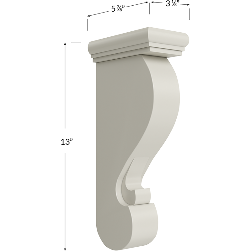 Corbel - 3-1/8W x 13H x 5-7/8D