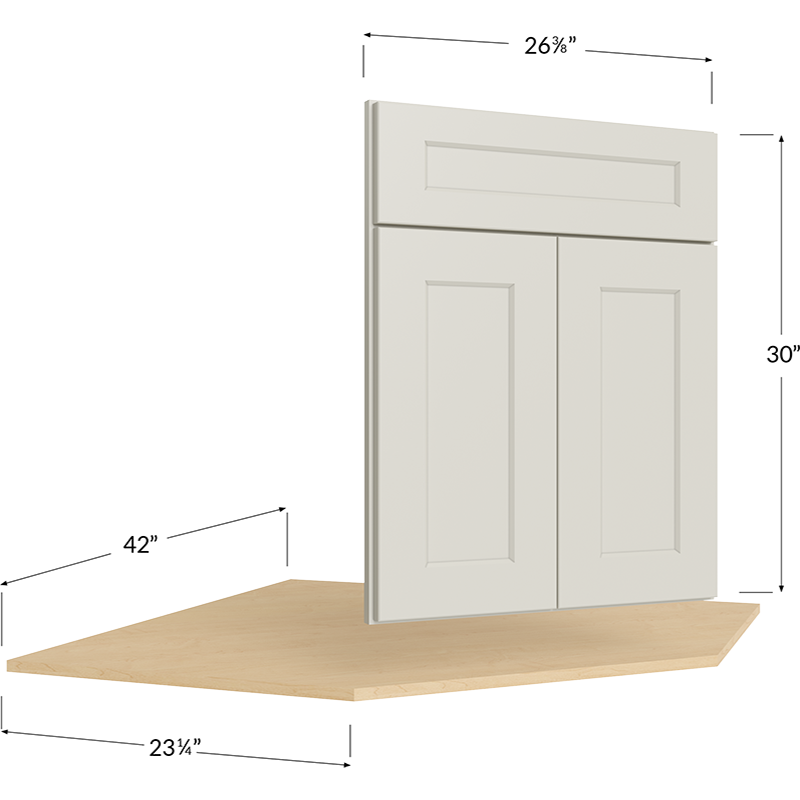 Diagonal Corner Sink - 42W x 34-1/2H x 23-1/4D