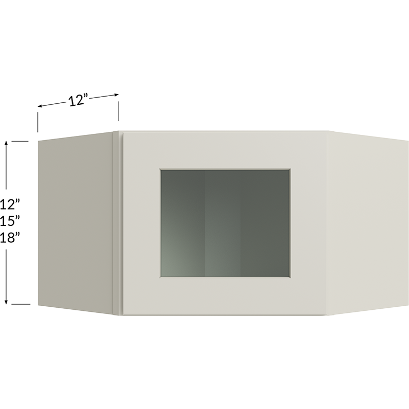 Stacker Wall Glass Door Cabinet with Finished Interior - 24W x 15H x 12D - 1 Door