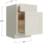 Two Drawer File Base Cabinet - 18W x 29-1/2H x 21D - 2 Drawers