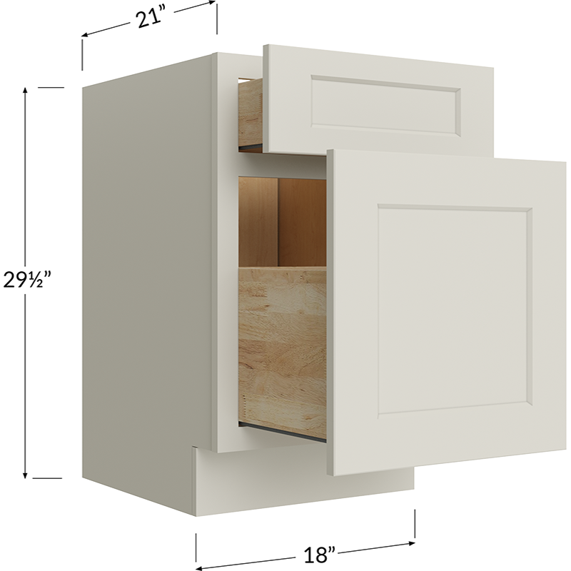 Two Drawer File Base Cabinet - 18W x 29-1/2H x 21D - 2 Drawers