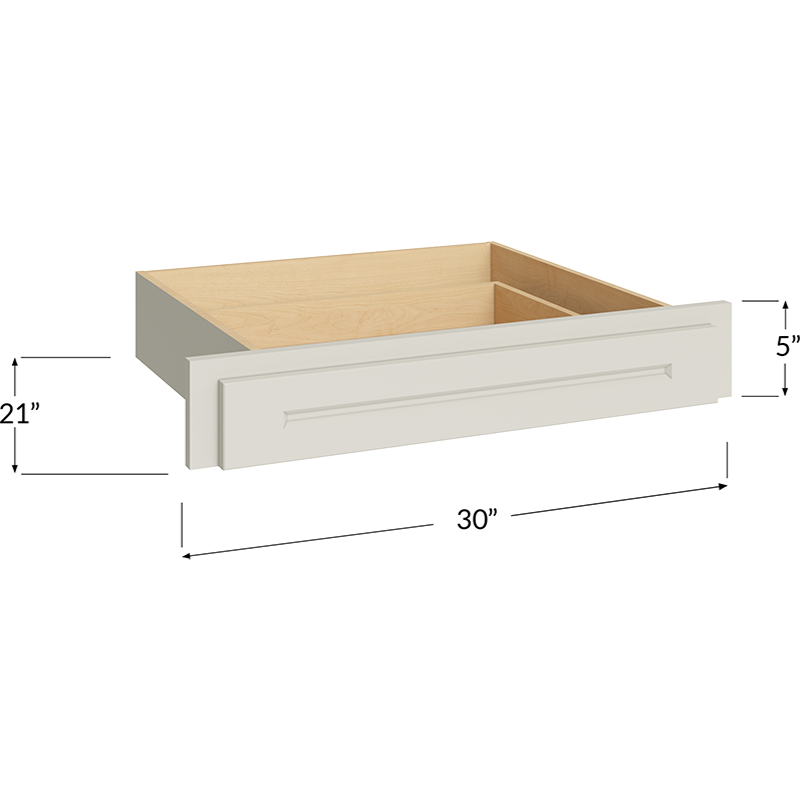 Desk Knee Drawer - 30W x 5H x 21D (Trimmable to 27W)