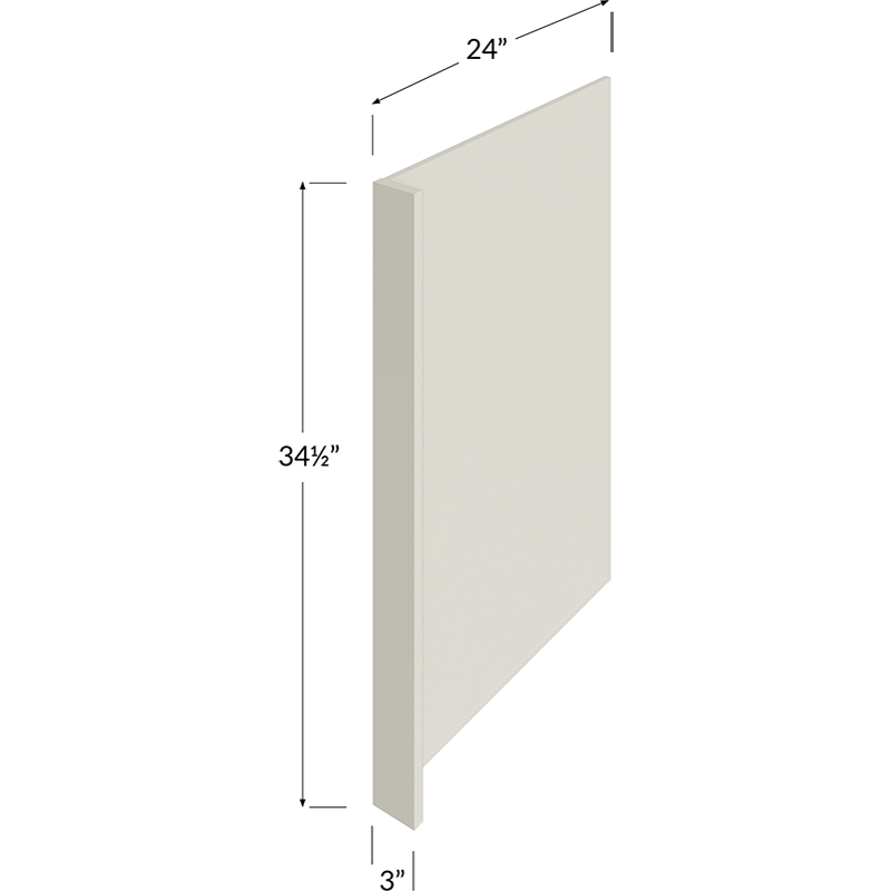 Dishwasher Return Panel - 3W x 34-1/2H x 24D (Panel Width 1/2")