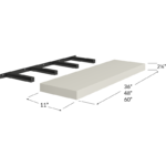 Floating Shelf - 36W x 2-1/8H x 11D