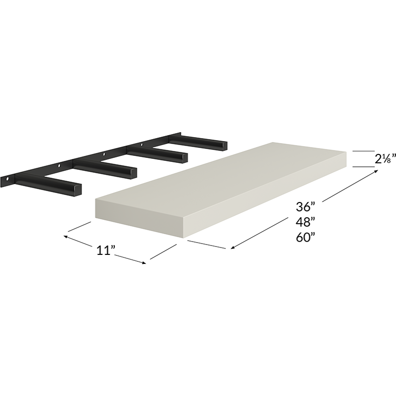Floating Shelf - 36W x 2-1/8H x 11D