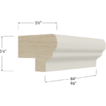 Traditional Light Rail Moulding - 84W x 1-1/8H x 1-1/2D