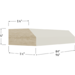 Shaker Light Rail Moulding - 96W x 1-1/2H x 3/4D