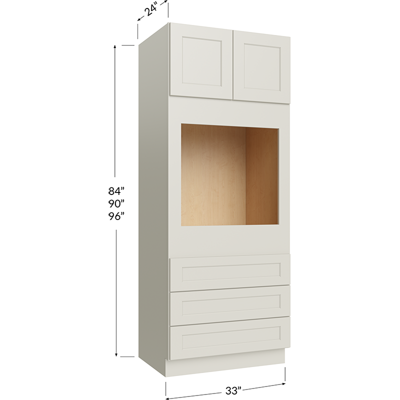 Universal Oven Cabinet - 33W x 84H x 24D - 2 Doors- 3 Drawers