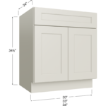 Sink Base Cabinet - 30W x 34-1/2H x 24D - 2 Doors, 1 FALSE Drawer Front