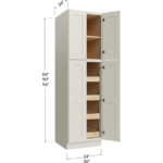Four Rollout Shelf Utility Cabinet - 24W x 84H x 24D 4 Doors, 1 Shelf, 4 Roll Out Shelves