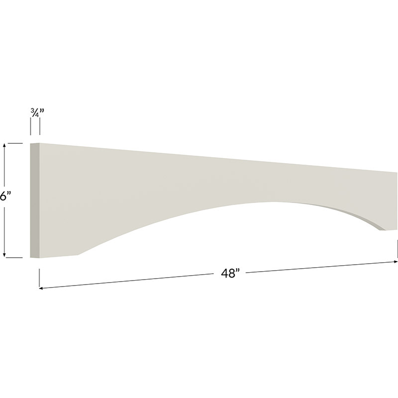 Shaker Valance - 48W x 6H x 3/4D