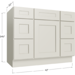 Vanity Double Drawer Combo Base Cabinet - 42W x 34-1/2H x 21D - 1 Door, 6 Drawers, 1 False Drawers