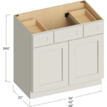 Vanity Combo Base Cabinet - 36W x 34-1/2H x 21D - 2 Doors, 2 Drawers, 1 False Drawer