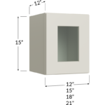 Stacker Wall Glass Door Cabinet with Finished Interior - 12W x 15H x 12D - 1 Door