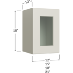 Stacker Wall Glass Door Cabinet with Finished Interior - 12W x 18H x 12D - 1 Door