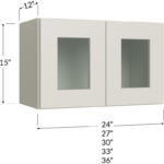 Stacker Wall Glass Door Cabinet with Finished Interior - 24W x 15H x 12D - 2 Doors