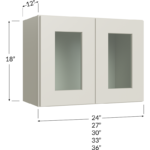 Stacker Wall Glass Door Cabinet with Finished Interior - 24W x 18H x 12D - 2 Doors