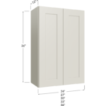 Wall Cabinet - 24W x 36H x 12D - 2 Doors, 2 Shelves
