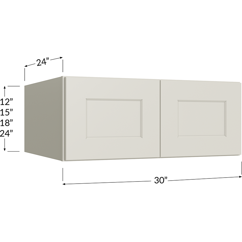 Wall Refrigerator Cabinet - 30W x 12H x 24D - 2 Doors