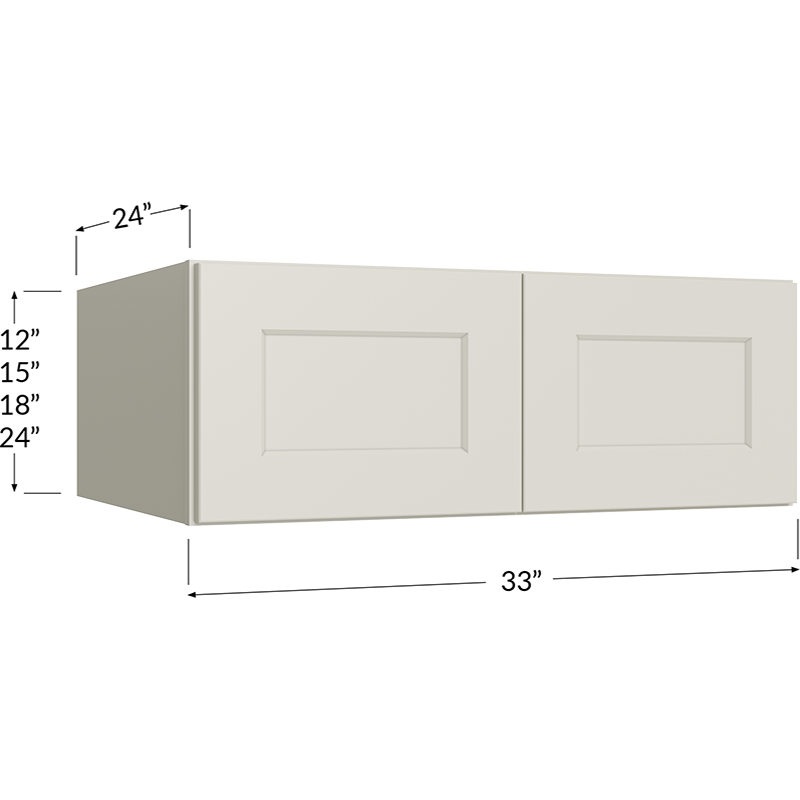 Wall Refrigerator Cabinet - 33W x 12H x 24D - 2 Doors