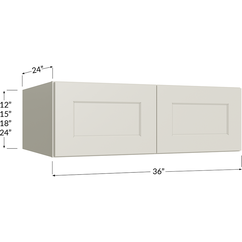Wall Refrigerator Cabinet - 36W x 12H x 24D - 2 Doors