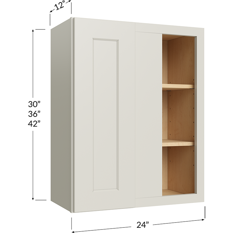 Wall Blind Corner Cabinet - 24W x 30H x 12D - 1 Door, 2 Shelves