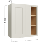 Wall Blind Corner Cabinet - 27W x 30H x 12D - 1 Door, 2 Shelves