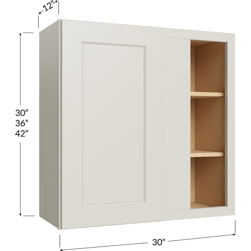 Wall Blind Corner Cabinet - 30W x 36H x 12D - 1 Door, 2 Shelves