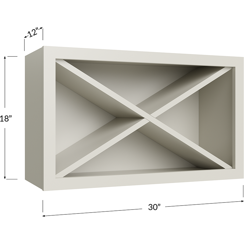 Wine X Rack Wall Cabinet Kit - 30W x 18H x 12D