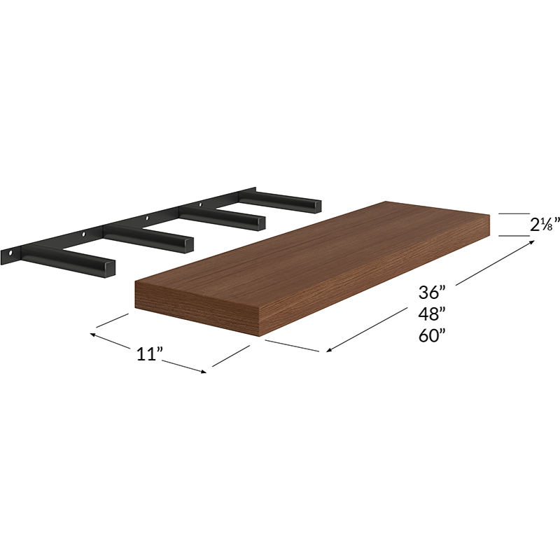 Blackwood Bourbon Oak Floating Shelf - 36W x 2-1/8H x 11D