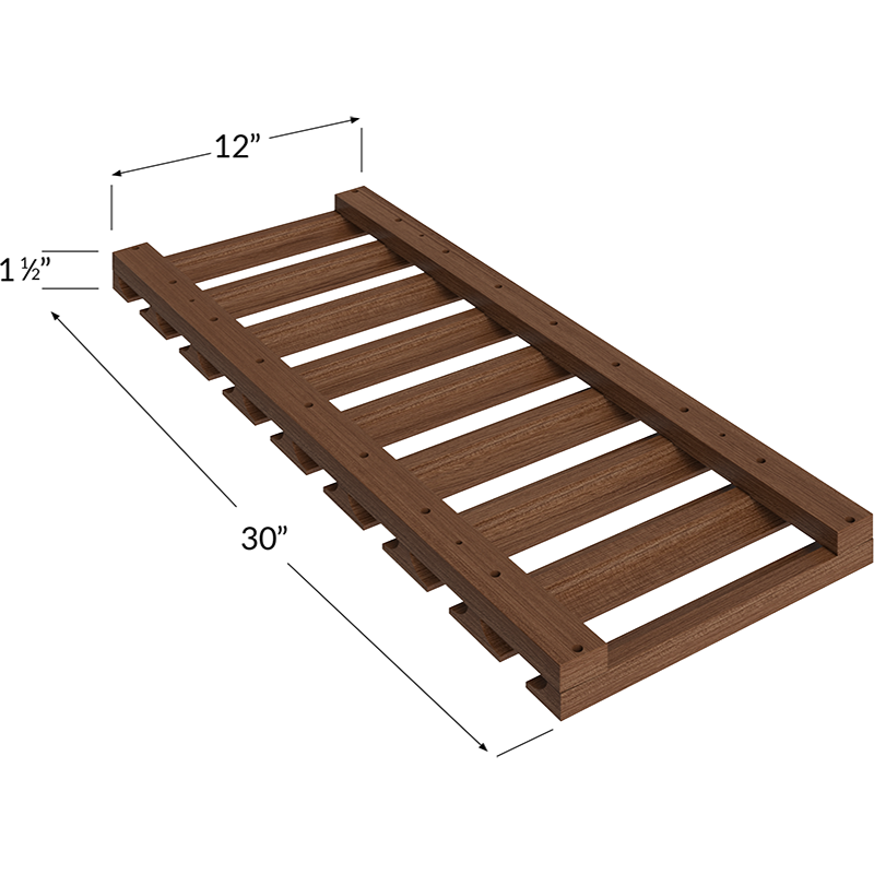 Blackwood Bourbon Oak Stem Wine Glass Holder - 30W x 1-1/2H x 12D
