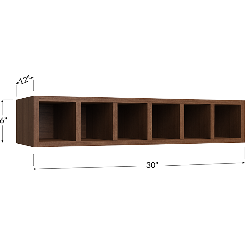Blackwood Bourbon Oak Wall Wine Cubby - 30W x 6H x 12D