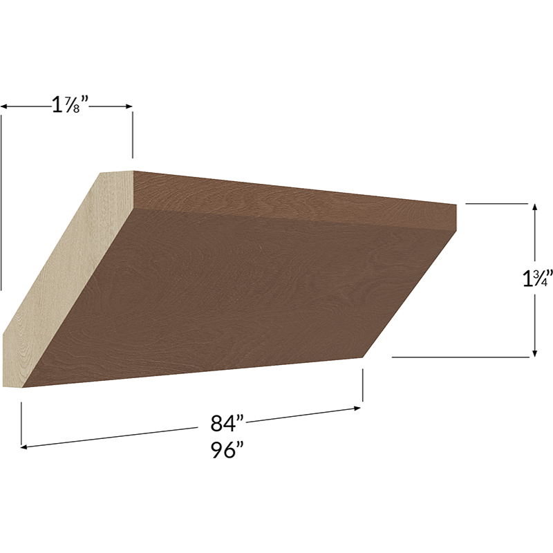 Blackwood Bourbon Shaker Angle Crown Moulding - 96W x 1-3/4H x 1-7/8D