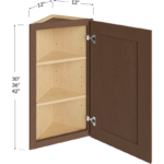 Blackwood Bourbon Shaker Angle Wall Cabinet - 12W x 30H x 12D - 1 Door, 2 Shelves (Cabinet Frame Width: 17")