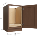 Blackwood Bourbon Shaker Full Height Door One Rollout Shelf Base Cabinet - 18W x 34-1/2H x 24D - 1 Door, 1 Roll Out Shelf