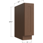 Blackwood Bourbon Shaker Tray Base Cabinet - 9W x 34-1/2H x 24D - 1 Door