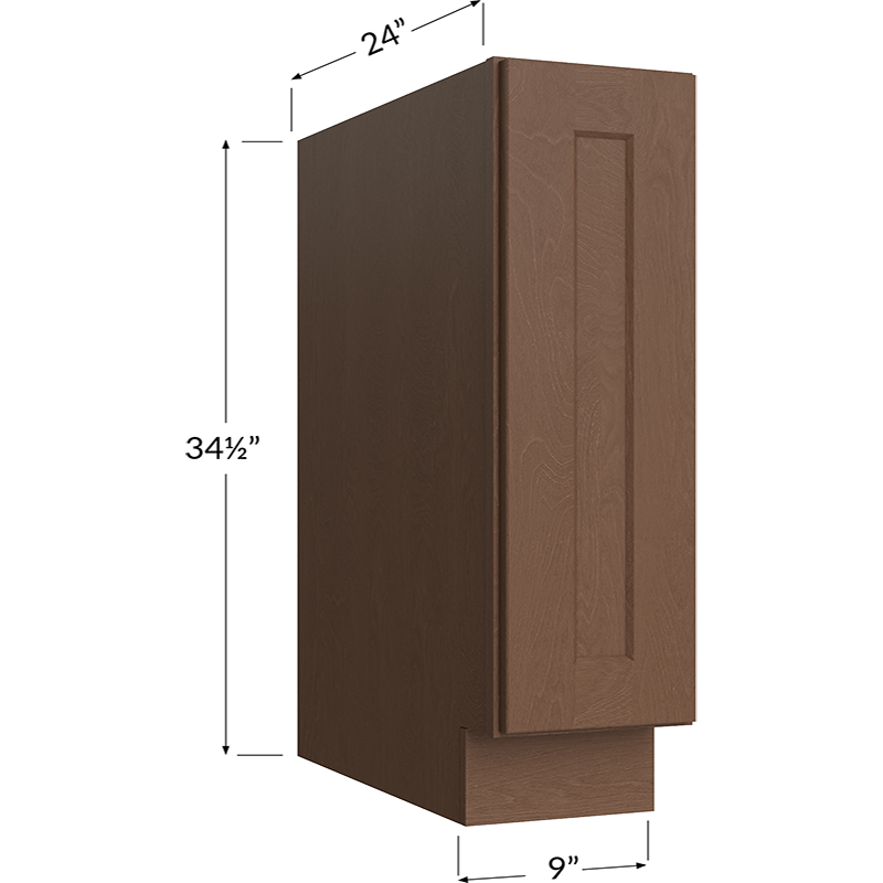 Blackwood Bourbon Shaker Tray Base Cabinet - 9W x 34-1/2H x 24D - 1 Door