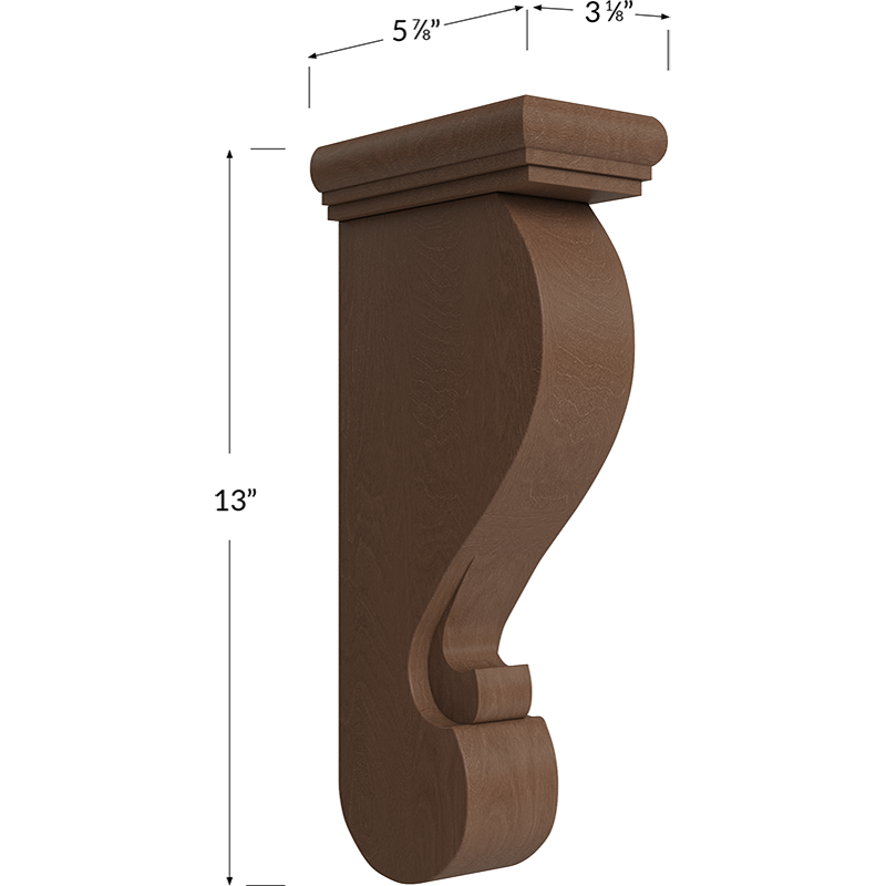 Blackwood Bourbon Shaker Corbel - 3-1/8W x 13H x 5-7/8D