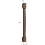 Blackwood Bourbon Shaker Classic Decorative Leg - 3W x 34-1/2H x 3D