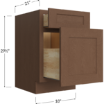 Blackwood Bourbon Shaker Two Drawer File Base Cabinet - 18W x 29-1/2H x 21D - 2 Drawers