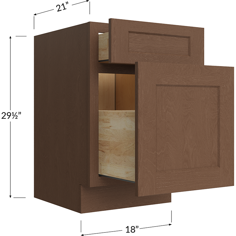 Blackwood Bourbon Shaker Two Drawer File Base Cabinet - 18W x 29-1/2H x 21D - 2 Drawers