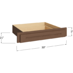 Blackwood Bourbon Shaker Desk Knee Drawer - 30W x 5H x 21D (Trimmable to 27W)