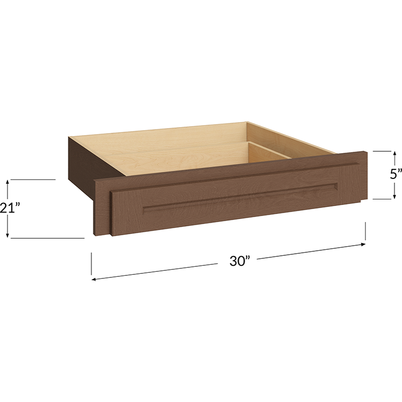 Blackwood Bourbon Shaker Desk Knee Drawer - 30W x 5H x 21D (Trimmable to 27W)
